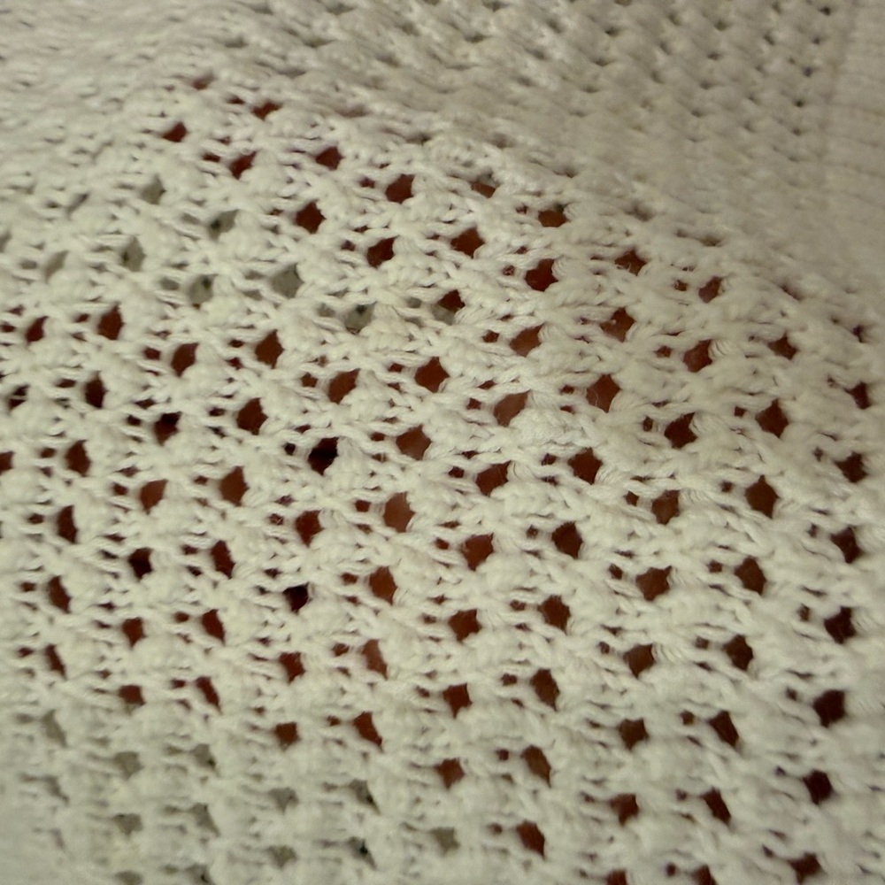 ME+EM White Open-Knit Cotton Sweater Tagged size L, fits more like S-M (!) - Picture 5 of 12